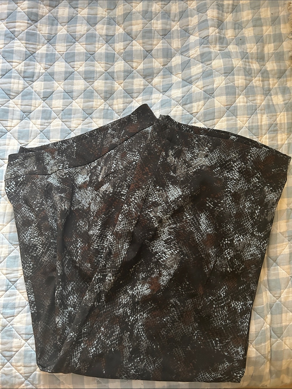 Addition Elle Brown & Black Patterned Dress Pants